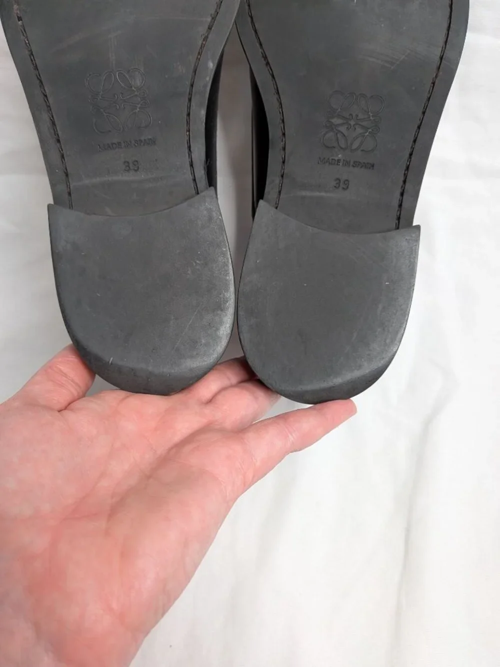 Loewe Mens Black Leather Lace-Up Derby Shoes Size 39